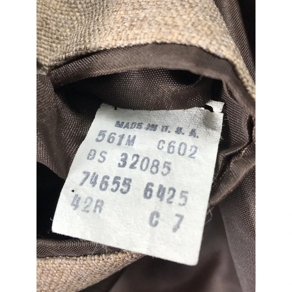 Vintage Levi's Blazer Sport Coat 42 Brown Wool 2 Button Single Vent Business 80s